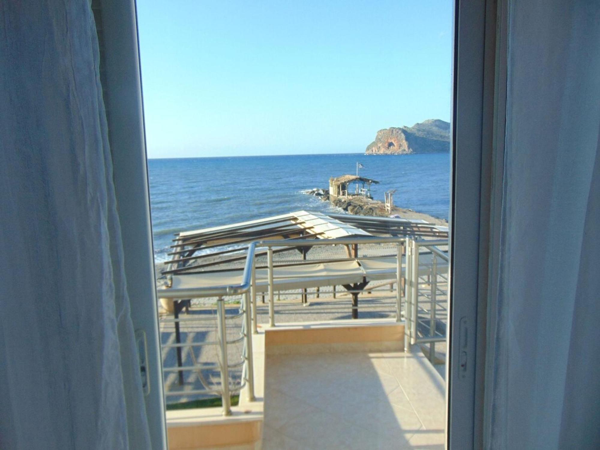 Comfy Beachfront Litinas Casa With Seaview ハニア エクステリア 写真