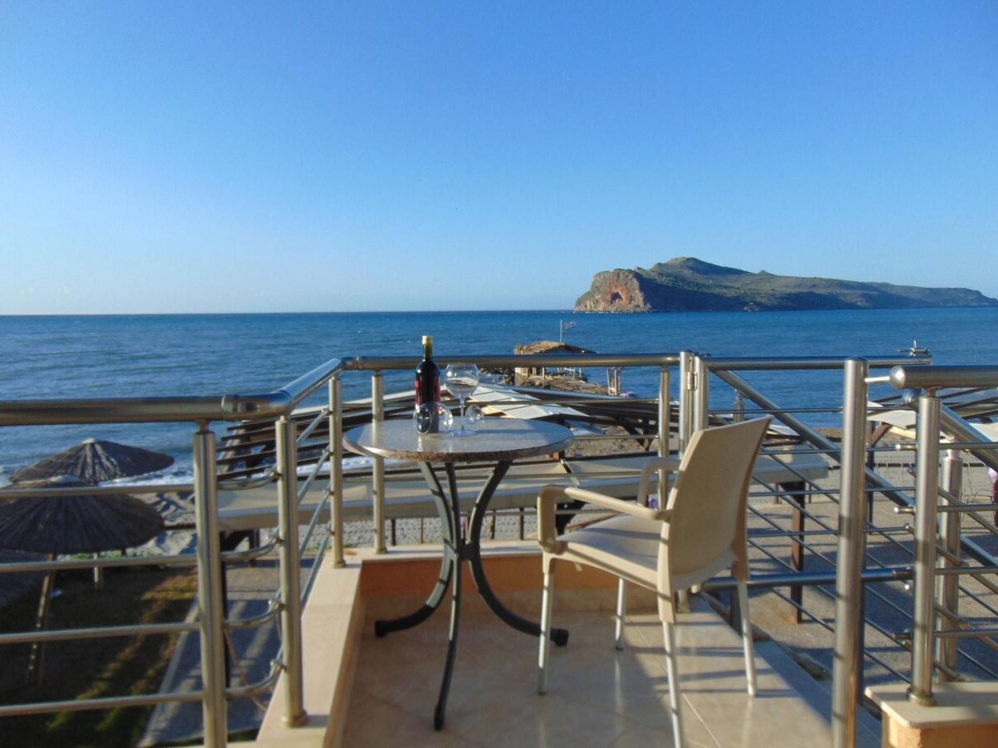 Comfy Beachfront Litinas Casa With Seaview ハニア エクステリア 写真